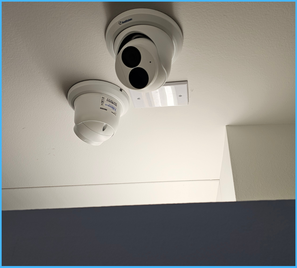 Interior dome security cameras installed by Simply Technology in a Metro Detroit office